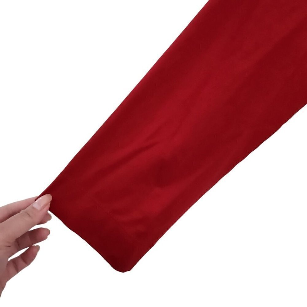 J Jill Top 1X Red Luxe Supima Relaxed Tee Long Sleeve Stretch Crew Neck Blouse - Picture 4 of 11